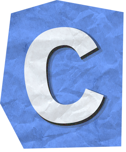 Cutout Letter c With Paper Texture